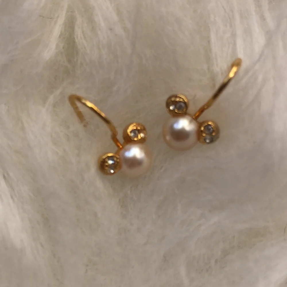 DISNEY Mickey Mouse Gold, Pearl and Gemstone Earrings - Picture 9 of 12